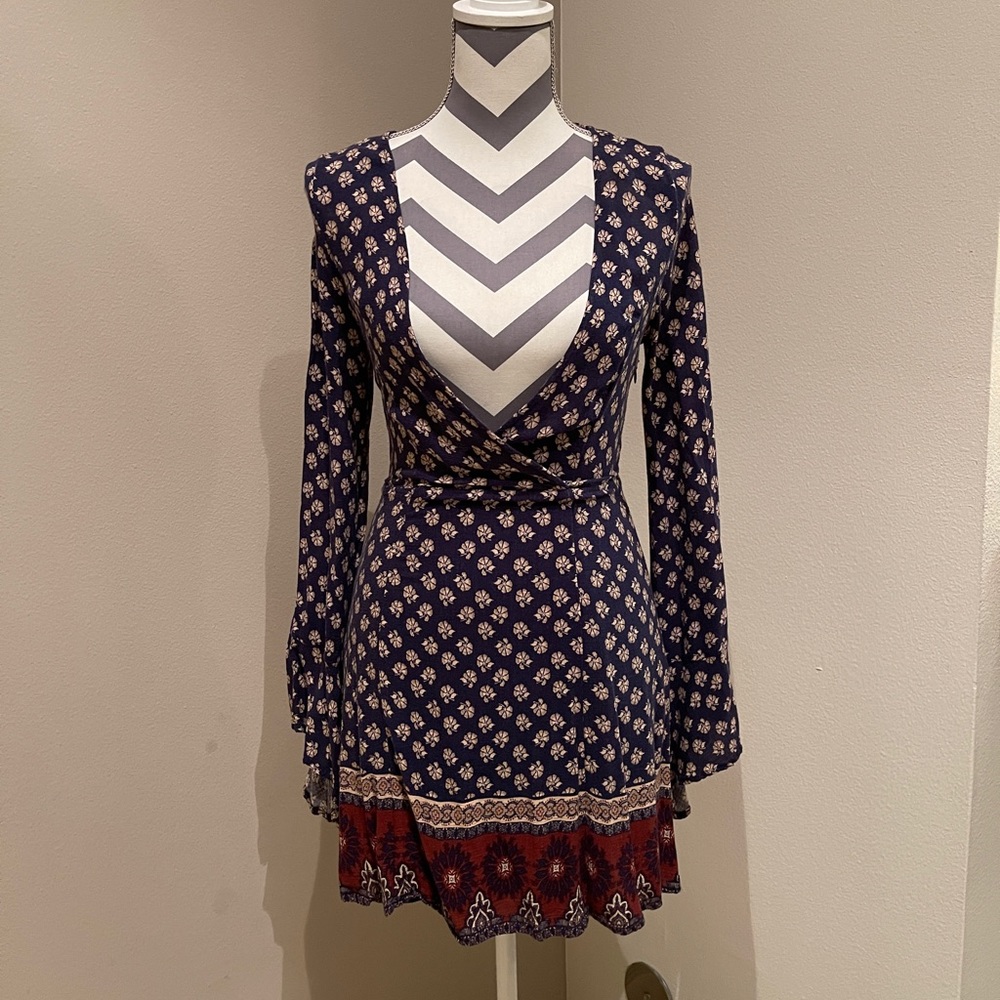 Forever21 Printed Plunge Neck Dress